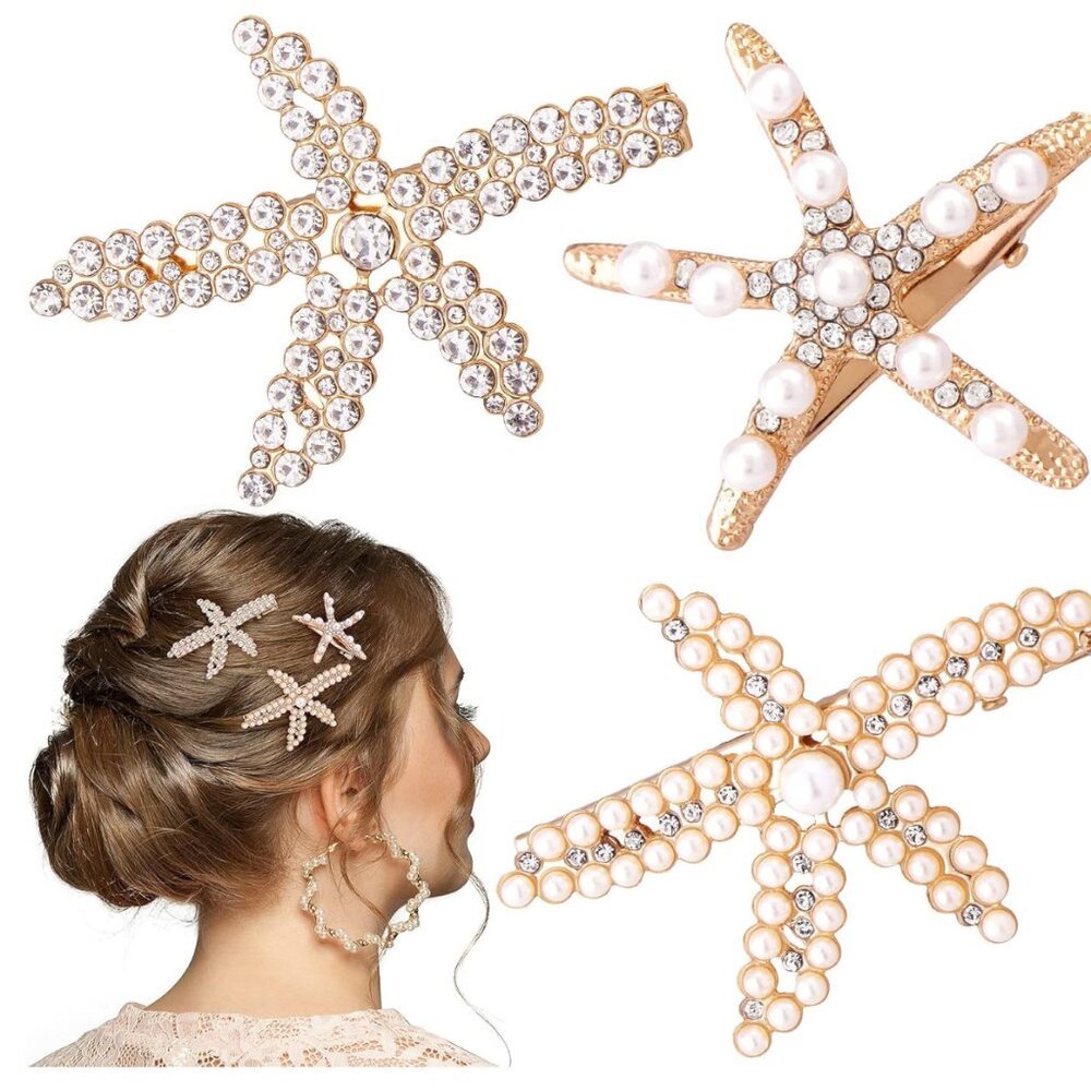3 PCS Starfish Hair Clips